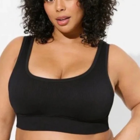 Torrid Curve Rib Scoop Bralette Size 3 Black - Picture 1 of 7